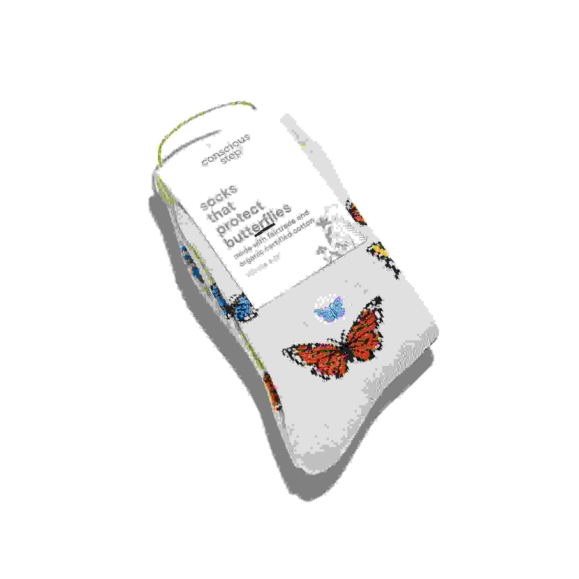 Conscious Step Butterflies Crew Big Girls' Socks